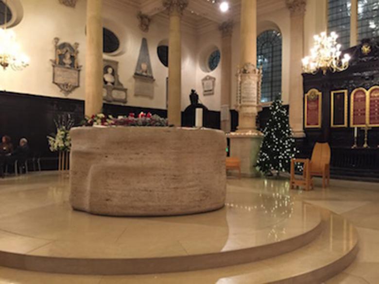 Henry Moore's striking round altar table at the heart of St Stephen Walbrook