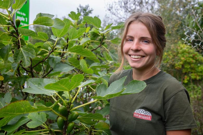 2020 Prince of Wales Trophy winner, Patricie Zeleznikova, pictured at the Eden project, where she had created a forest garden using sustainable principles. Due to the pandemic, the process of selecting a winner and awarding her the prize moved online. Photo © Tom Trinkle/The Eden Project